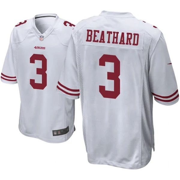 Men San Francisco 49ers 3 C.J. Beathard Nike White Game Player NFL Jersey